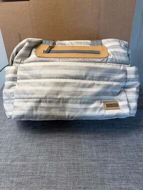 Skip Hop Riverside Ultra Light Satchel Diaper Bag in Oyster Stripe